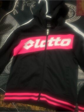 Lotto Kids' Black & Hot Pink Zip Hoodie